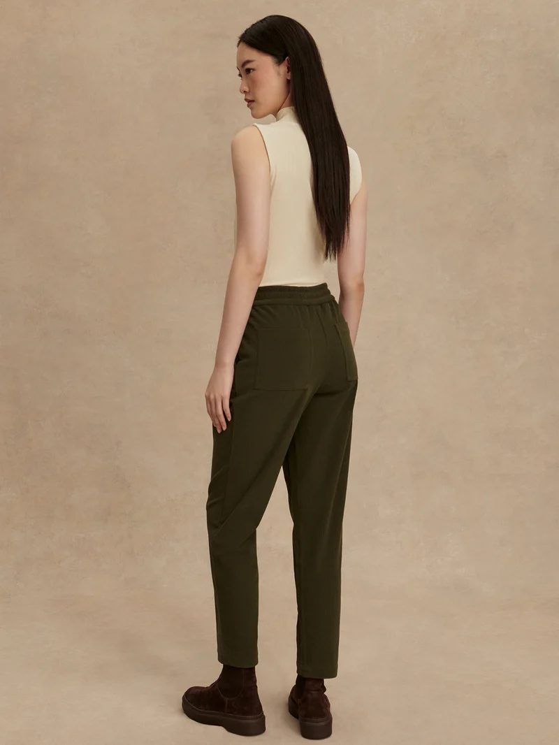 Plush Cord Elegant Tapered Trouser Long