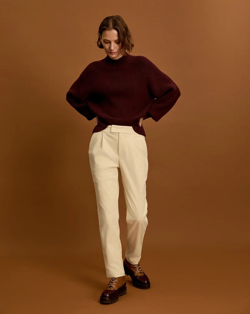 Plush Cord Elegant Tapered Trouser Regular