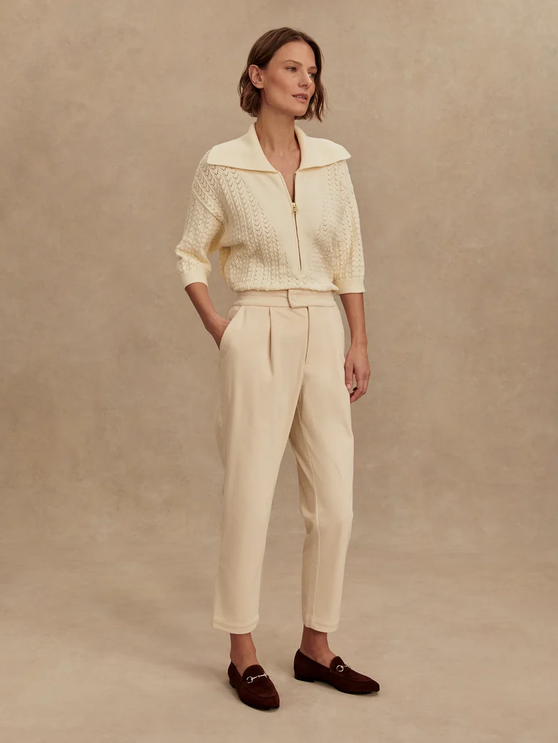 Plush Cord Elegant Tapered Trouser Regular