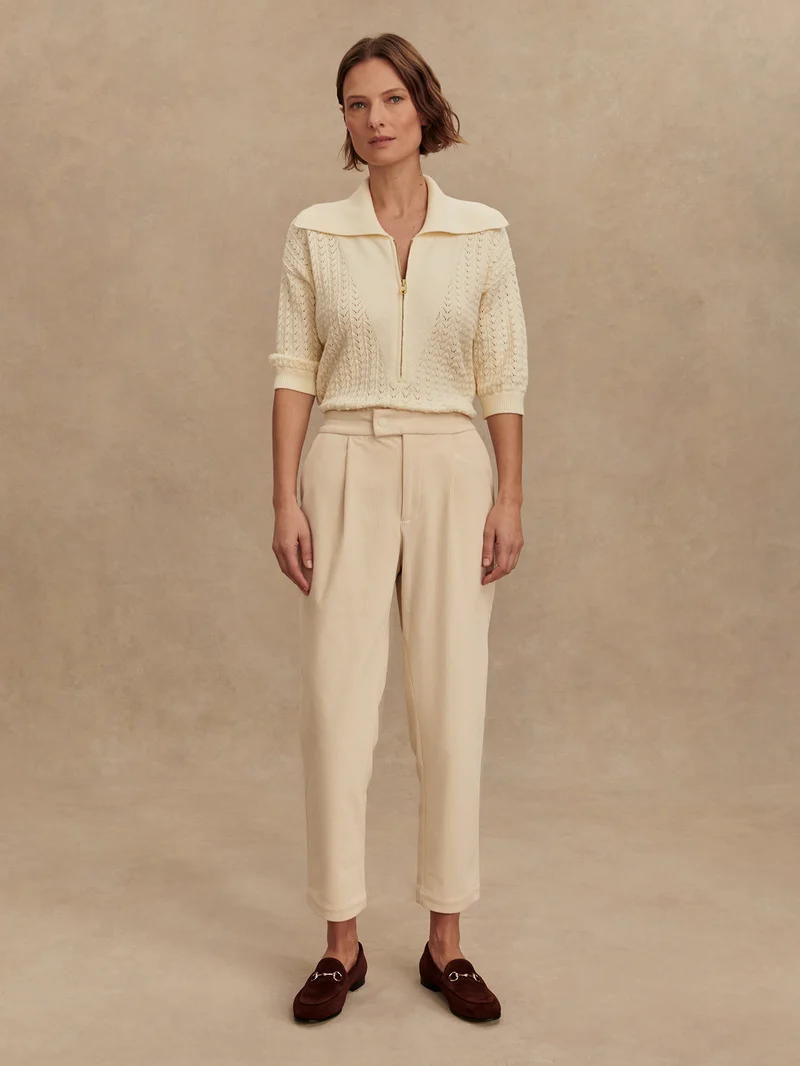 Plush Cord Elegant Tapered Trouser Regular