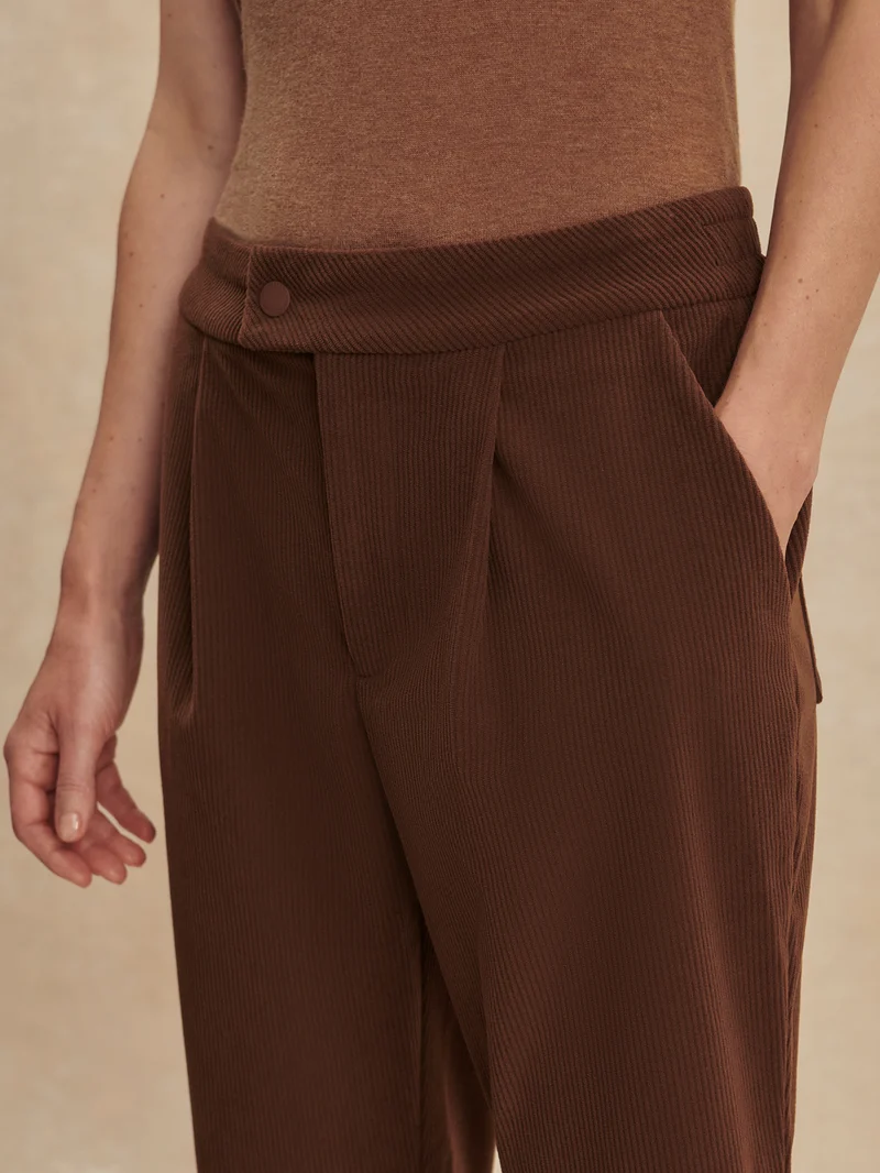 Plush Cord Elegant Tapered Trouser Regular