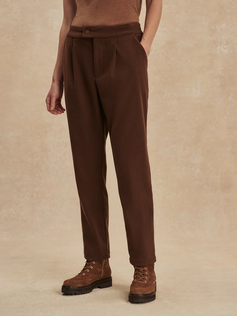 Plush Cord Elegant Tapered Trouser Regular