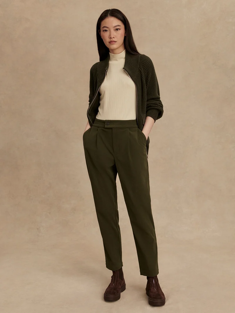 Plush Cord Elegant Tapered Trouser Regular