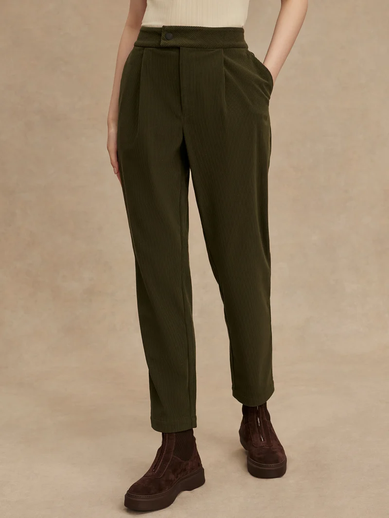 Plush Cord Elegant Tapered Trouser Regular