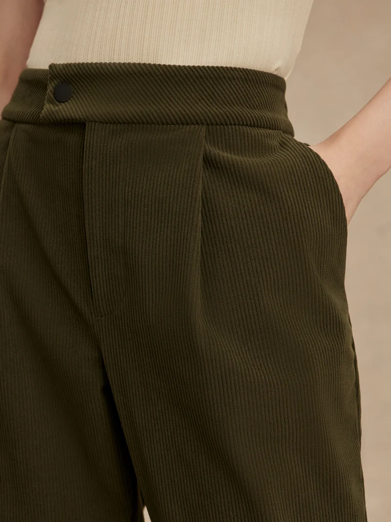 Plush Cord Elegant Tapered Trouser Regular