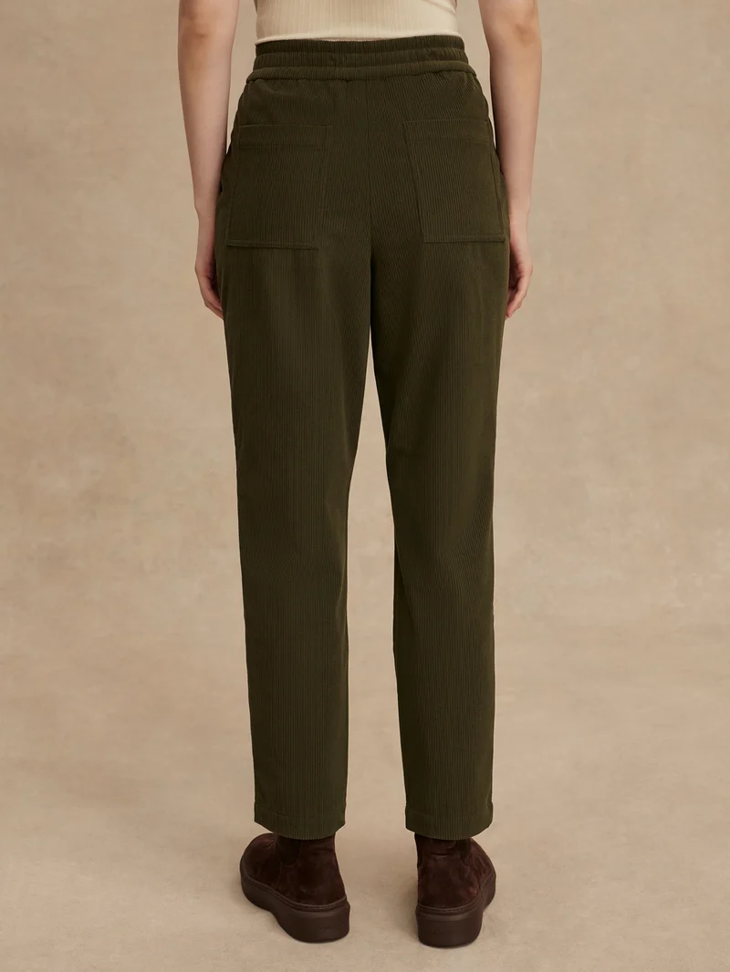 Plush Cord Elegant Tapered Trouser Regular