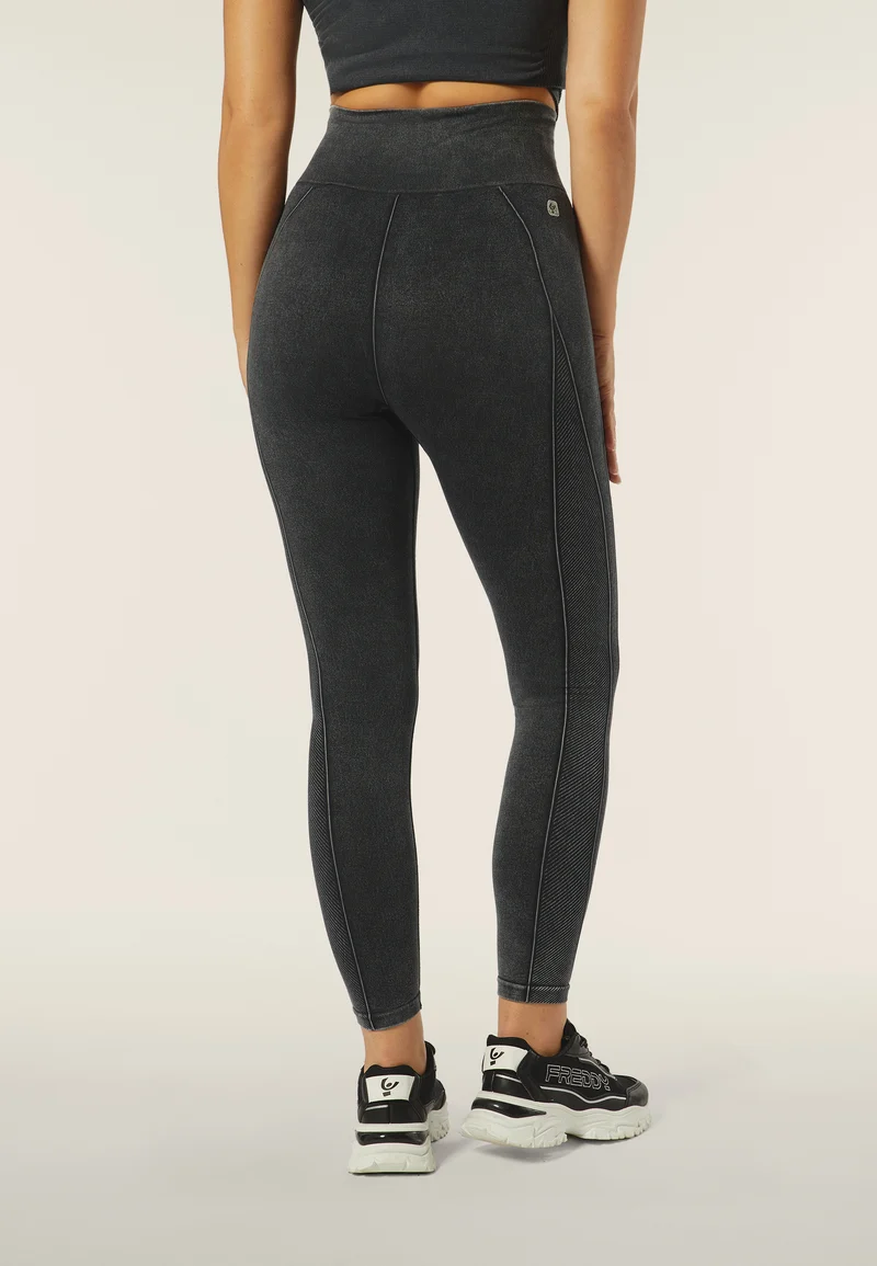 Seamless Push-Up High Waist Skinny 7/8 - Denim Black