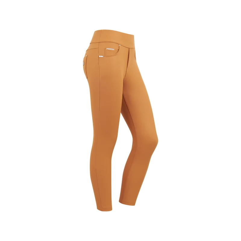 N.O.W. Yoga Mid Waist Skinny 7/8 Vegan Leather Pant - Lion Brown