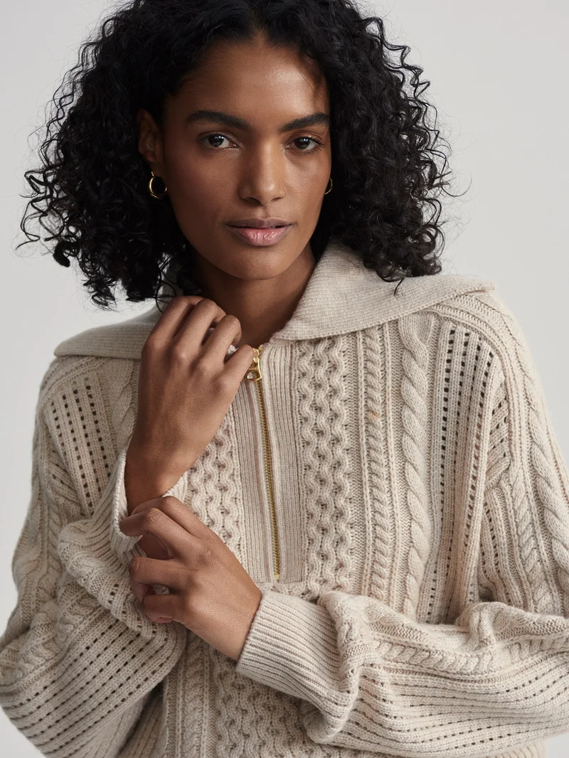 Camello Relaxed Cable Half Zip