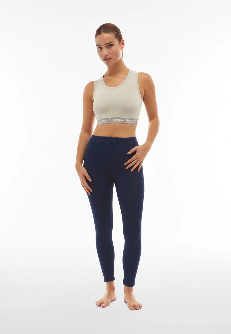 WR.UP Core Push-Up Regular Waist Skinny 7/8 Denim Jeans - Denim Dark Blue - Blue Seam