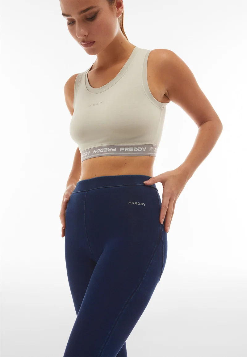 WR.UP Core Push-Up Regular Waist Skinny 7/8 Denim Jeans - Denim Dark Blue - Blue Seam