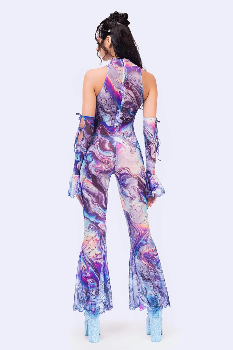 Mother-Of-Pearl Ribbon Jumpsuit
