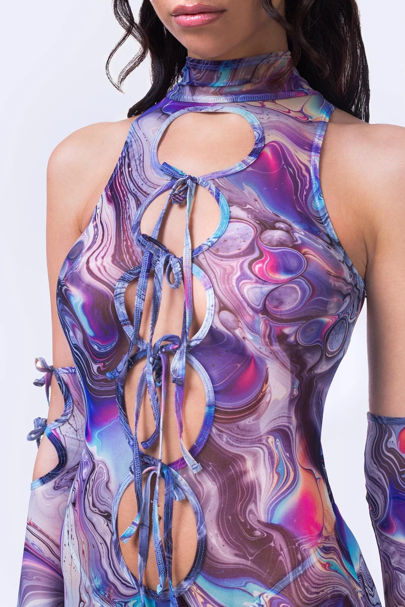 Mother-Of-Pearl Ribbon Jumpsuit