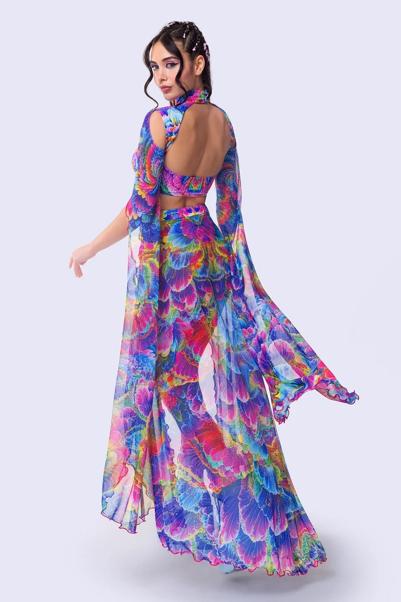 Pulsations Open-Front Skirt