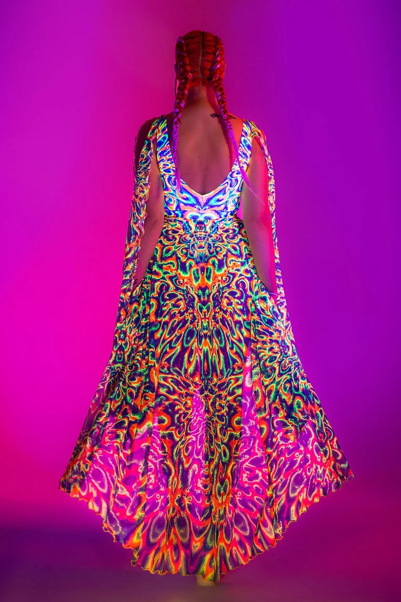 Tied & Dyed Open-Front Skirt