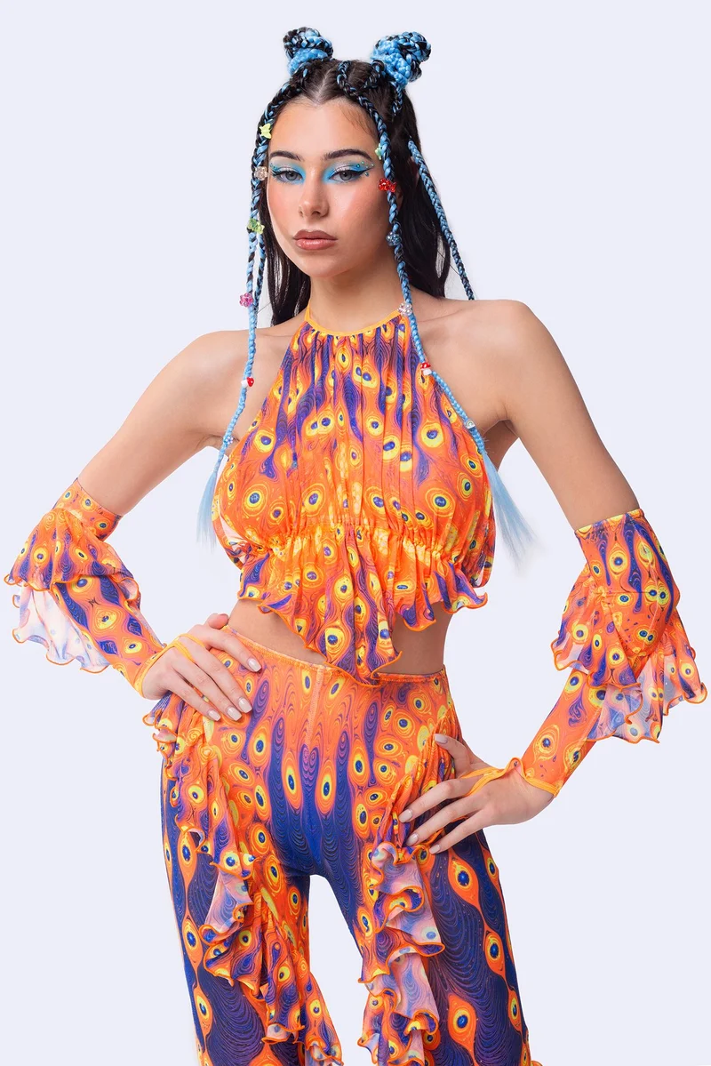 Third Eye Blind Halter Ruffled Top