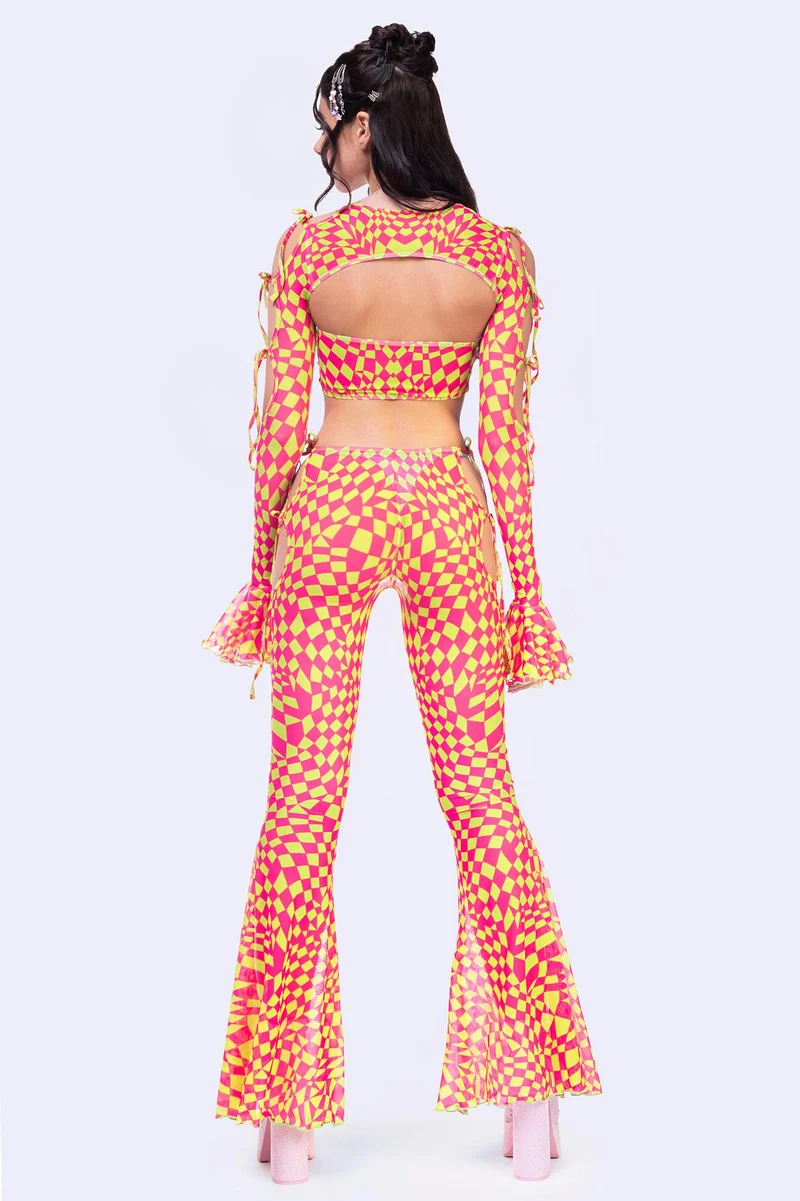 Square Up Cutout Ribbon Pants