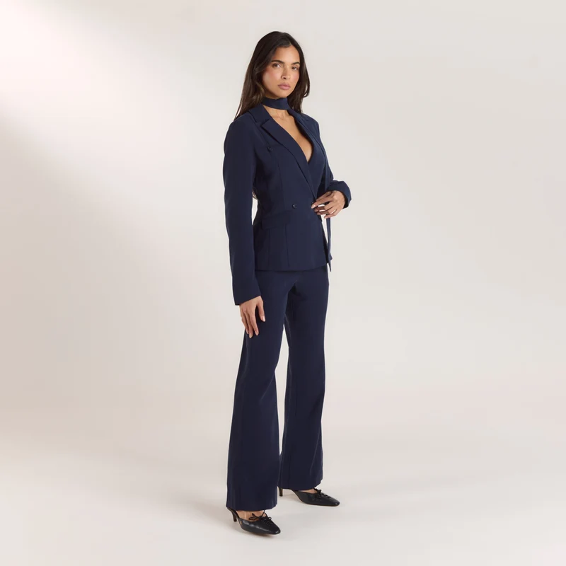 Gerade Hose im 90s-Style - Marineblau