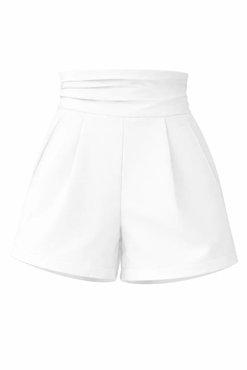Kurze Damenhose mit Raffbund
