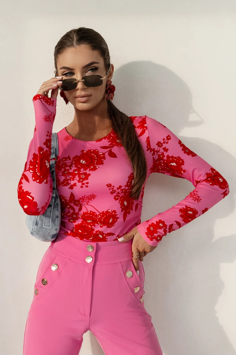 Modische Zigarettenhose in Rosa