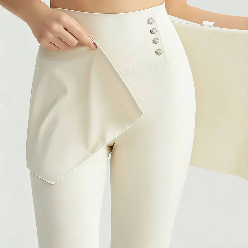 Olivenorma Skinny High Waist Wrap Skirted Long Women's Yoga Pants