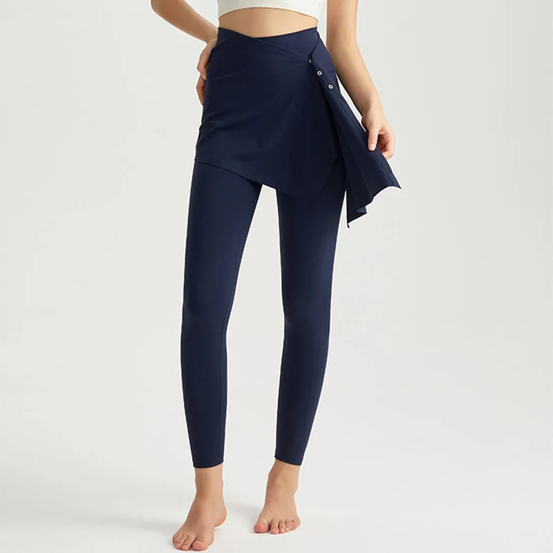 Olivenorma Skinny High Waist Wrap Skirted Long Women's Yoga Pants