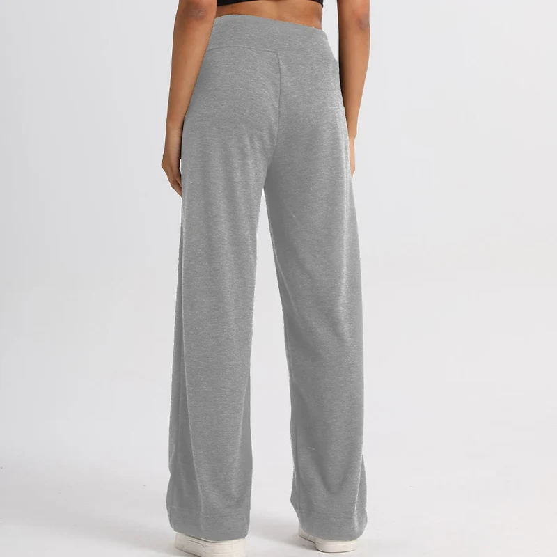 Olivenorma Weite, hohe Taille, lange Damenhose mit Kordelzug