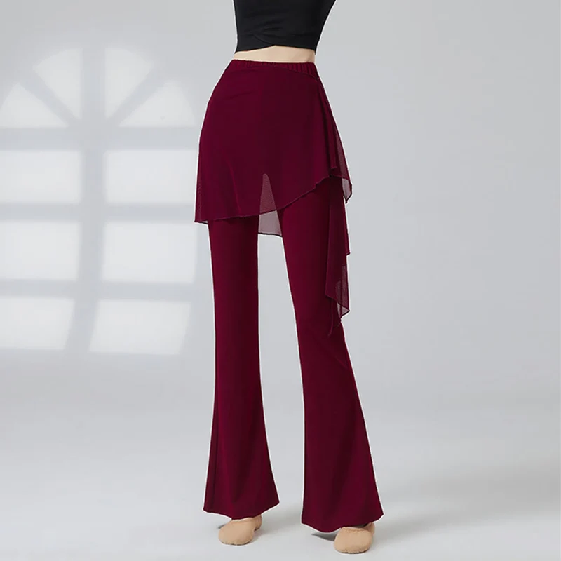 Olivenorma Schlaghose mit hohem Bund und Rock, lange Damen-Yogahose