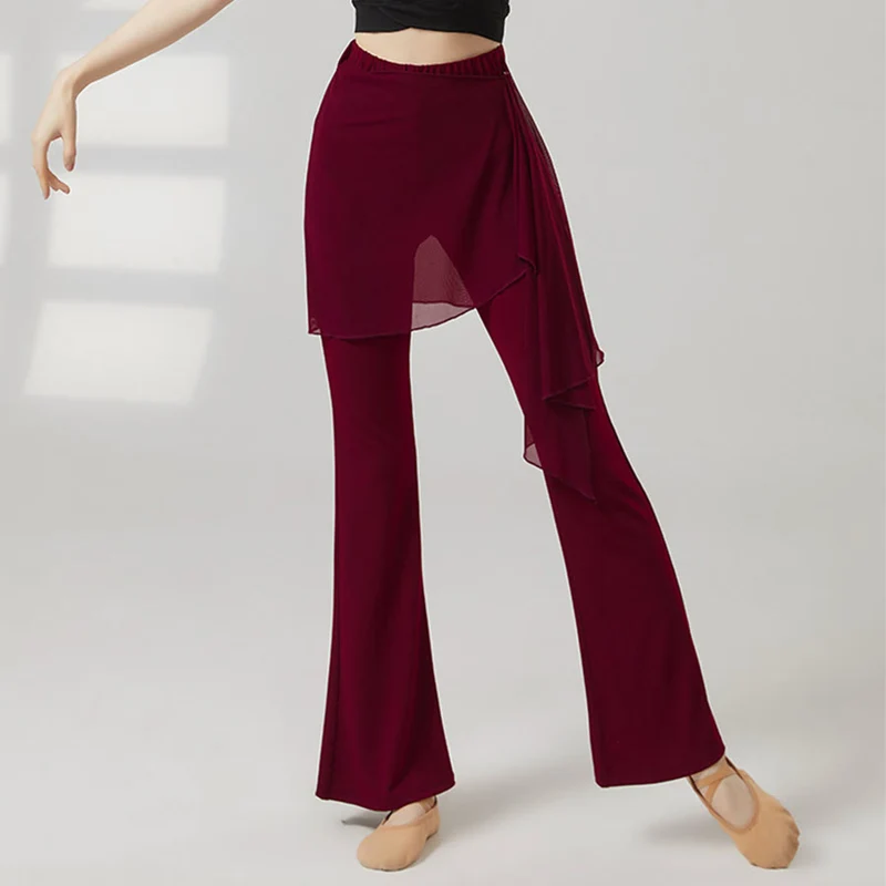 Olivenorma Schlaghose mit hohem Bund und Rock, lange Damen-Yogahose