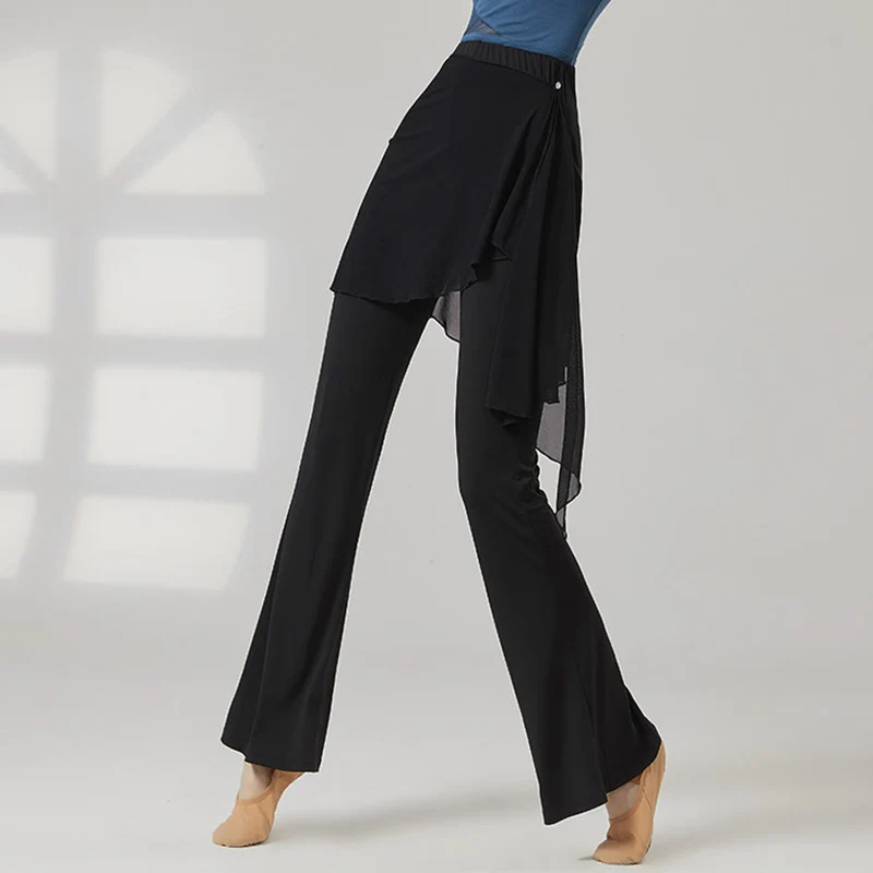 Olivenorma Schlaghose mit hohem Bund und Rock, lange Damen-Yogahose