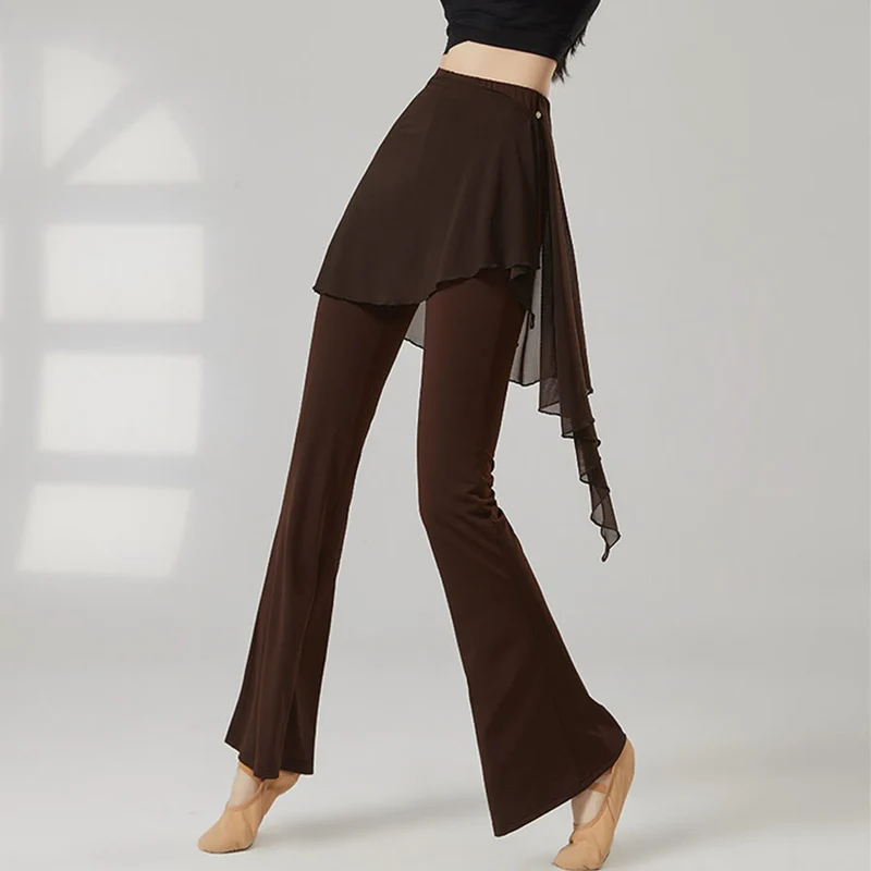 Olivenorma Schlaghose mit hohem Bund und Rock, lange Damen-Yogahose