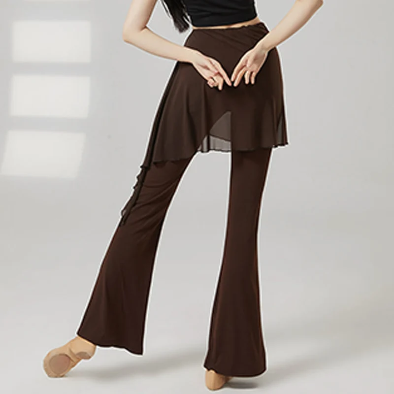 Olivenorma Schlaghose mit hohem Bund und Rock, lange Damen-Yogahose