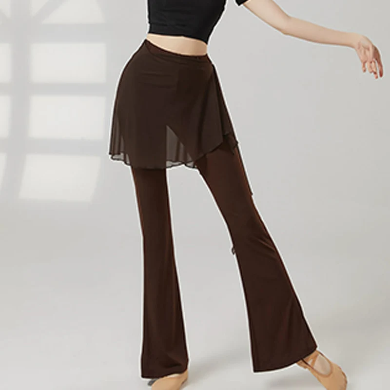Olivenorma Schlaghose mit hohem Bund und Rock, lange Damen-Yogahose