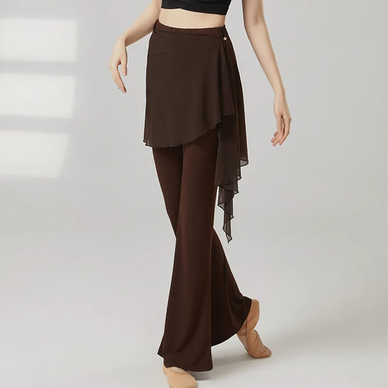 Olivenorma Schlaghose mit hohem Bund und Rock, lange Damen-Yogahose