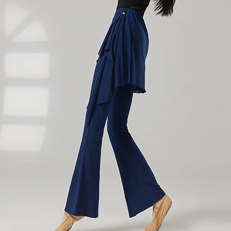 Olivenorma Schlaghose mit hohem Bund und Rock, lange Damen-Yogahose