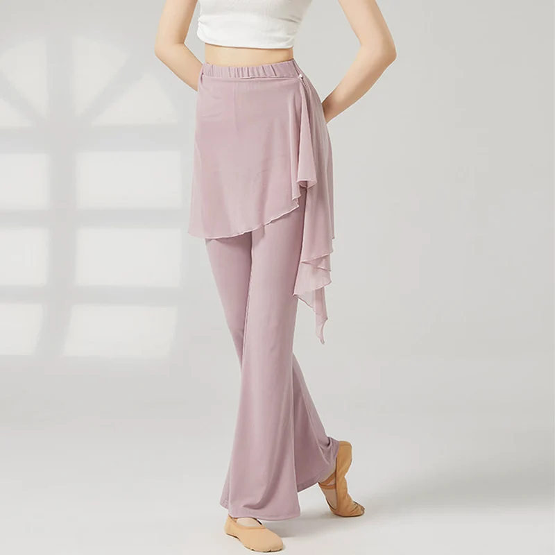 Olivenorma Schlaghose mit hohem Bund und Rock, lange Damen-Yogahose