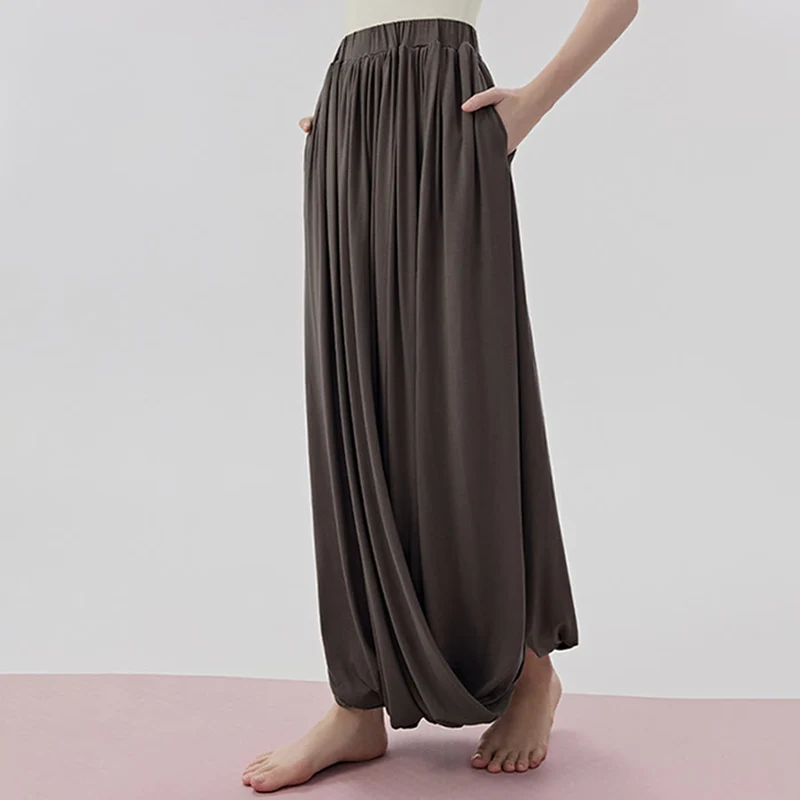 Olivenorma Harem High Waist Twisted Skirted Long Women's Yoga Pants