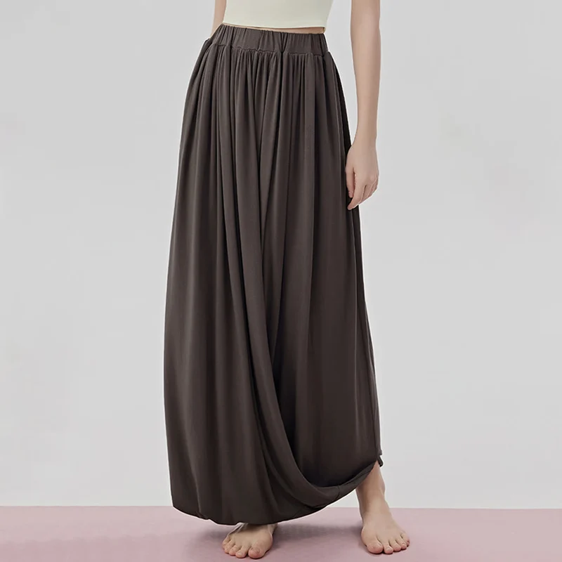 Olivenorma Harem High Waist Twisted Skirted Long Women's Yoga Pants