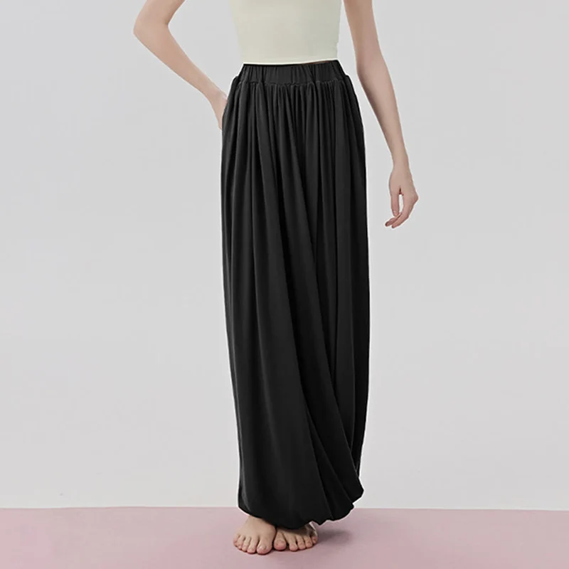 Olivenorma Harem High Waist Twisted Skirted Long Women's Yoga Pants
