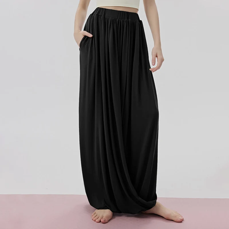 Olivenorma Harem High Waist Twisted Skirted Long Women's Yoga Pants