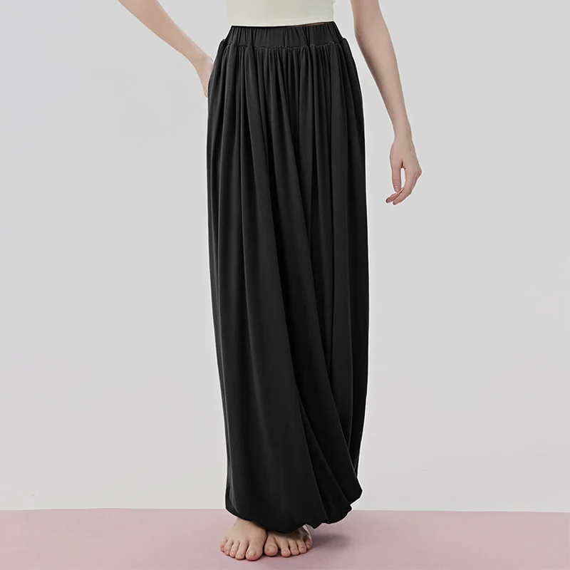 Olivenorma Harem High Waist Twisted Skirted Long Women's Yoga Pants