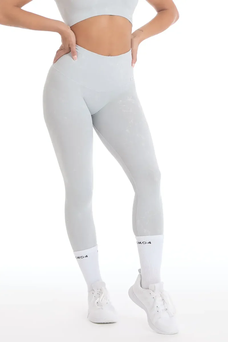 Leggings Push Up Marmo Grigio Perla