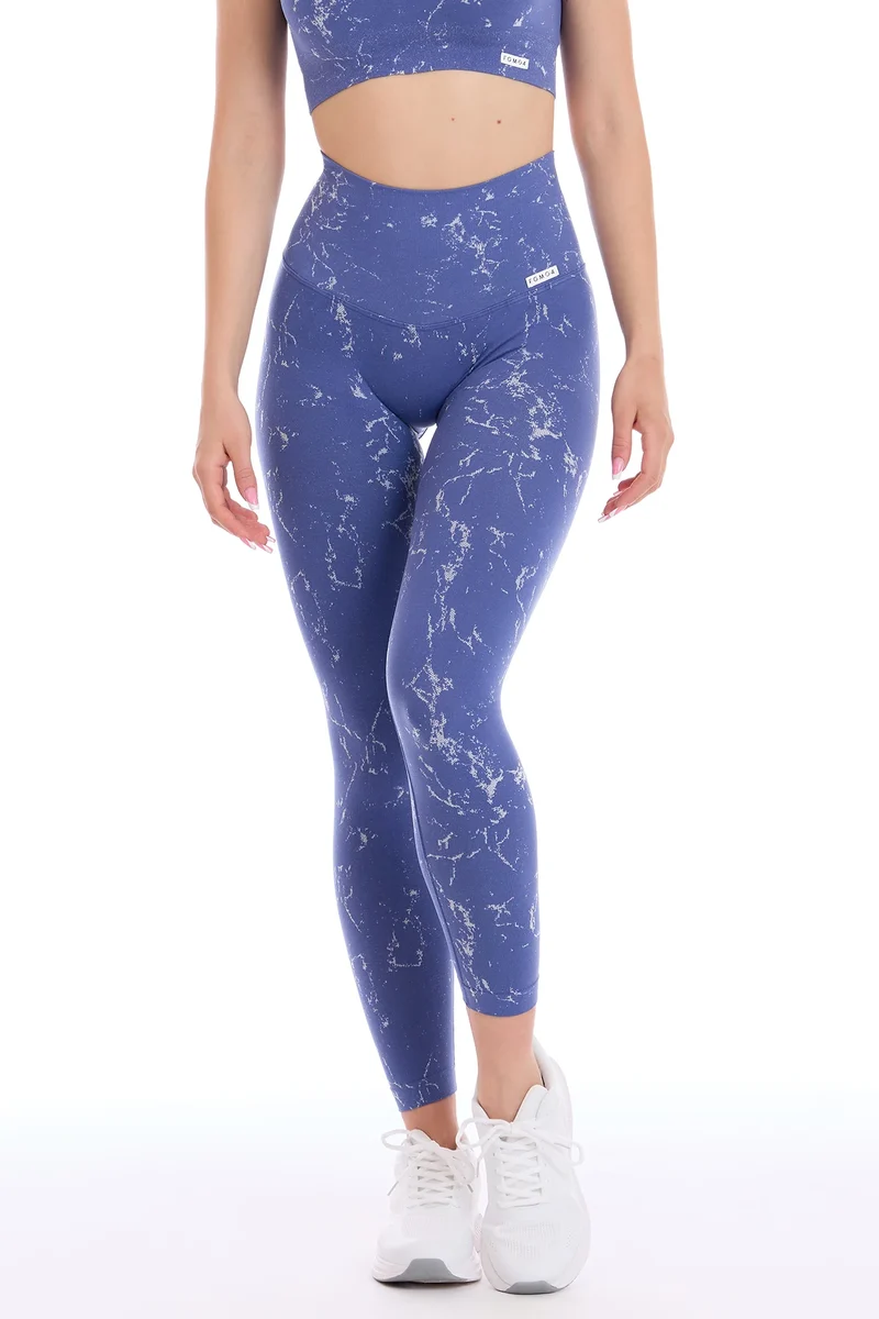 Leggings Push Up Marmo Blu Avio