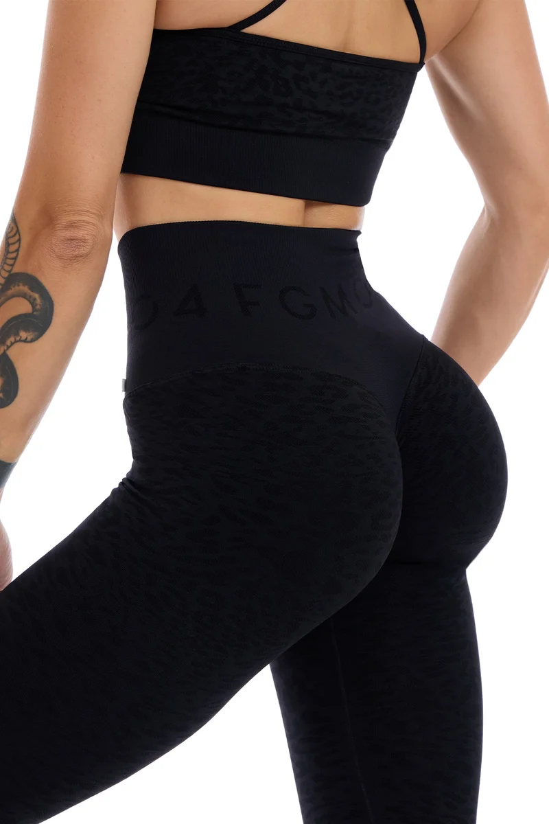 Leggings Push Up Jungle Leopardo 2.0 Nero