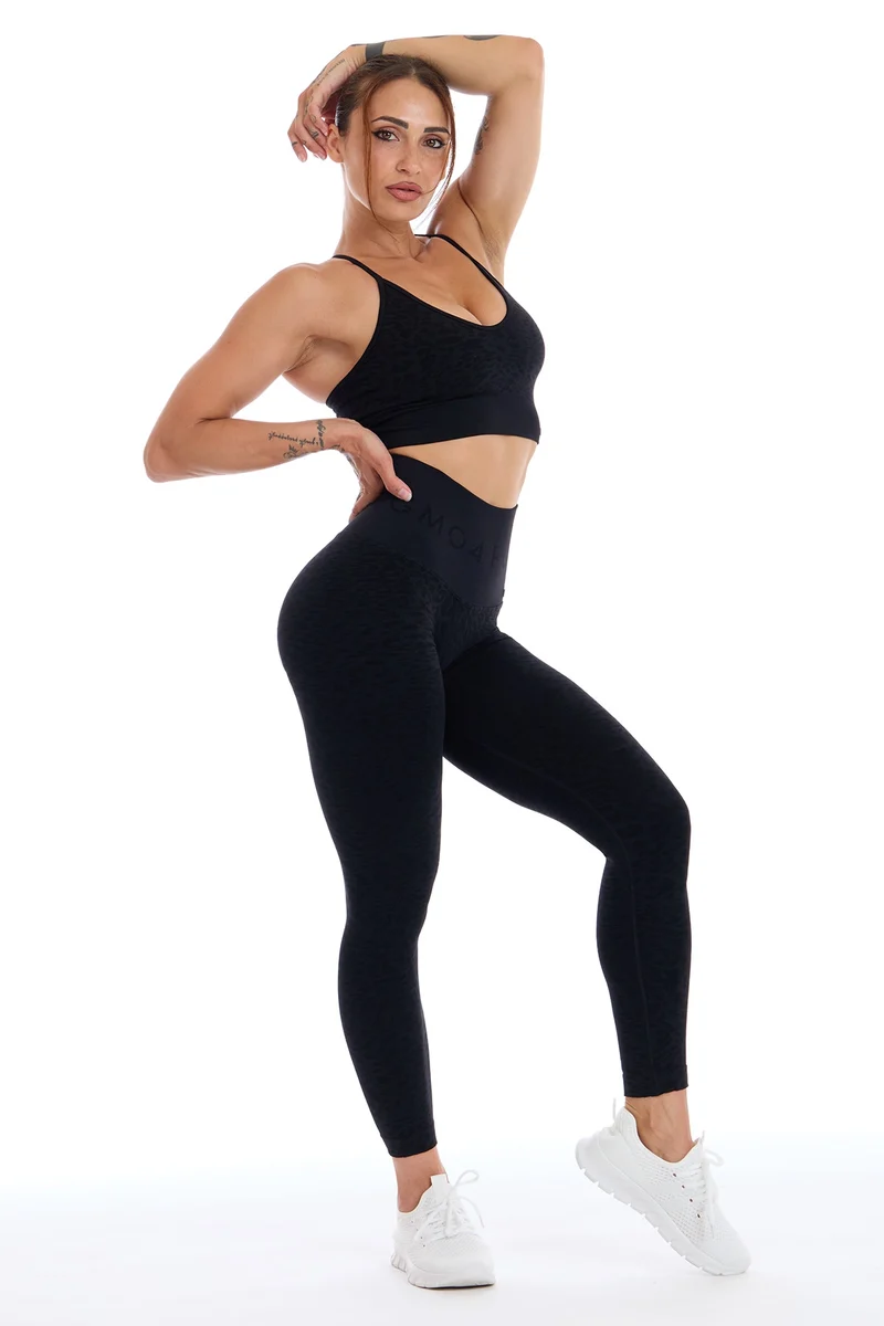 Leggings Push Up Jungle Leopardo 2.0 Nero