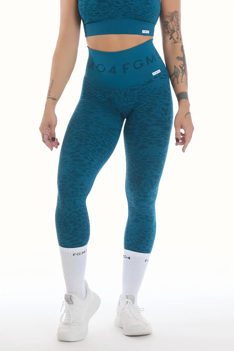 Leggings Push Up Jungle Leopardo 2.0 Lyon Blue