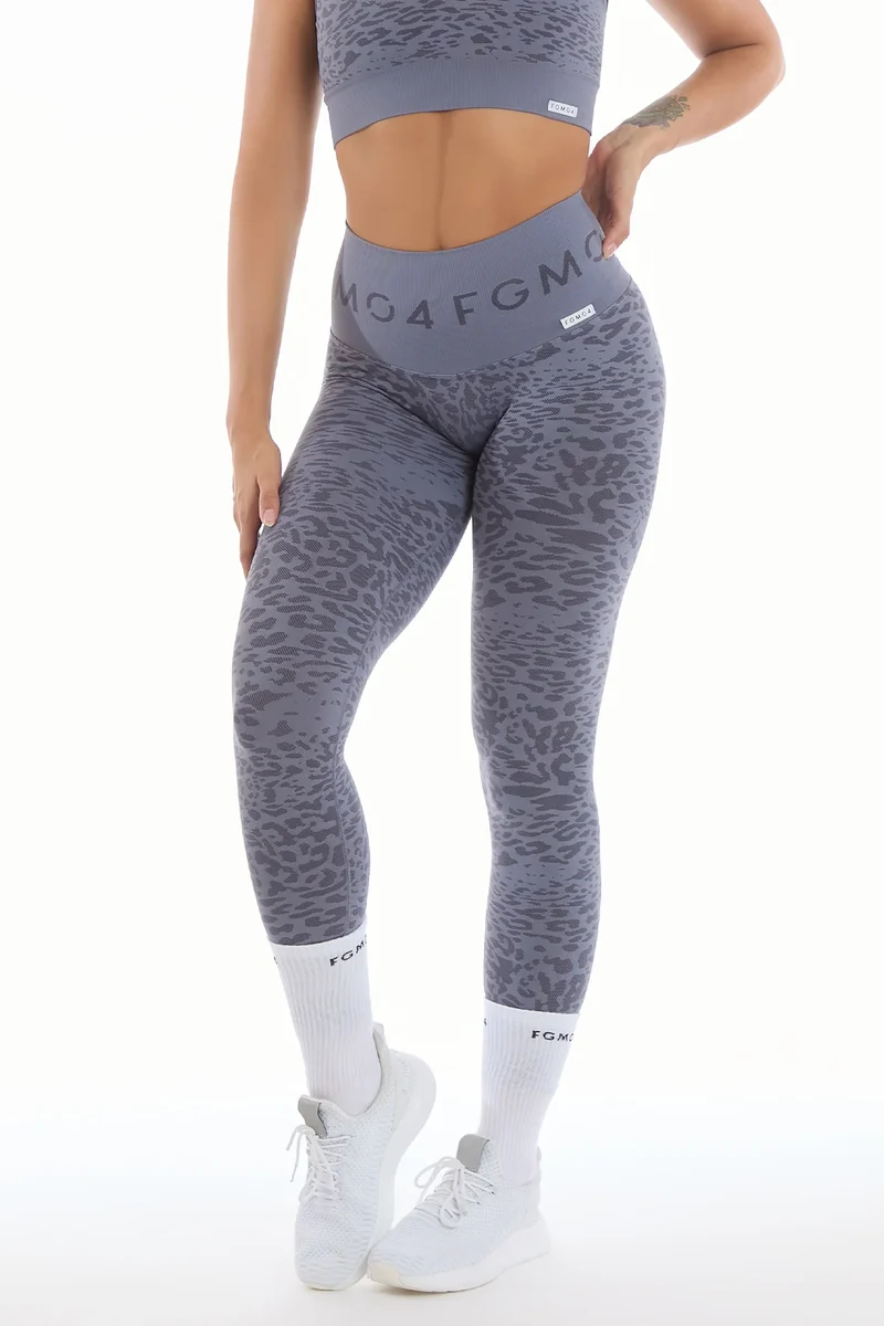 Leggings Push Up Jungle Leopardo 2.0 Blu Granito