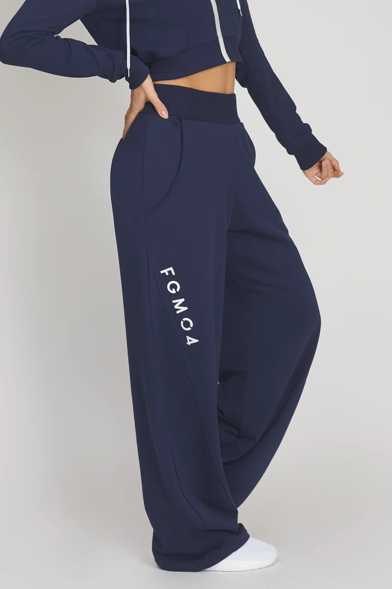 Pantalone Donna Baggy Ikonic Blu Notte