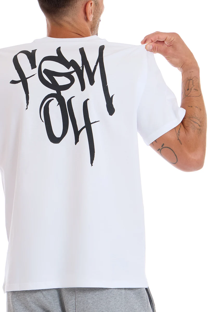 T-Shirt Uomo Street FGM04 Tag Bianco