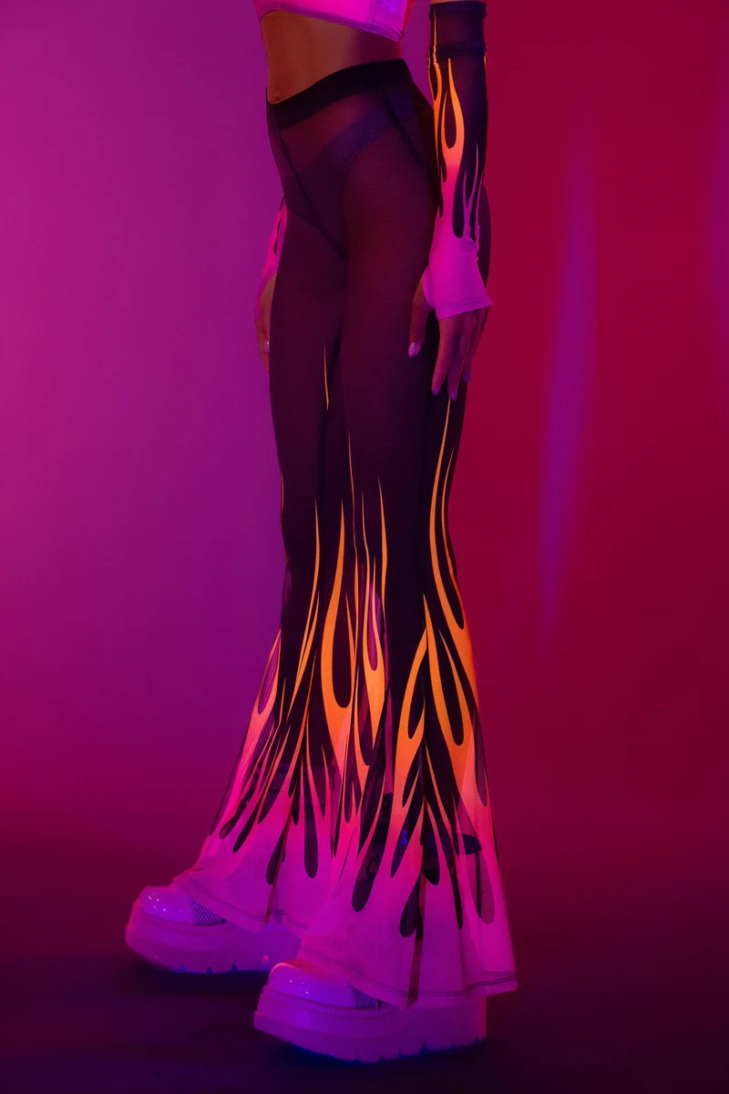 Firestarter Magenta Criss Cross Top and Bell Bottom Pants